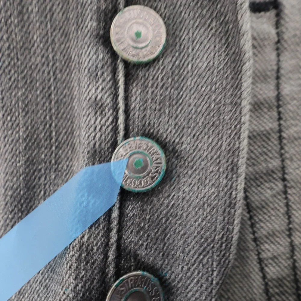 Vintage Levi's 501 Original Fit Jeans Grey Button Fly Mens 32x34 (measures 33